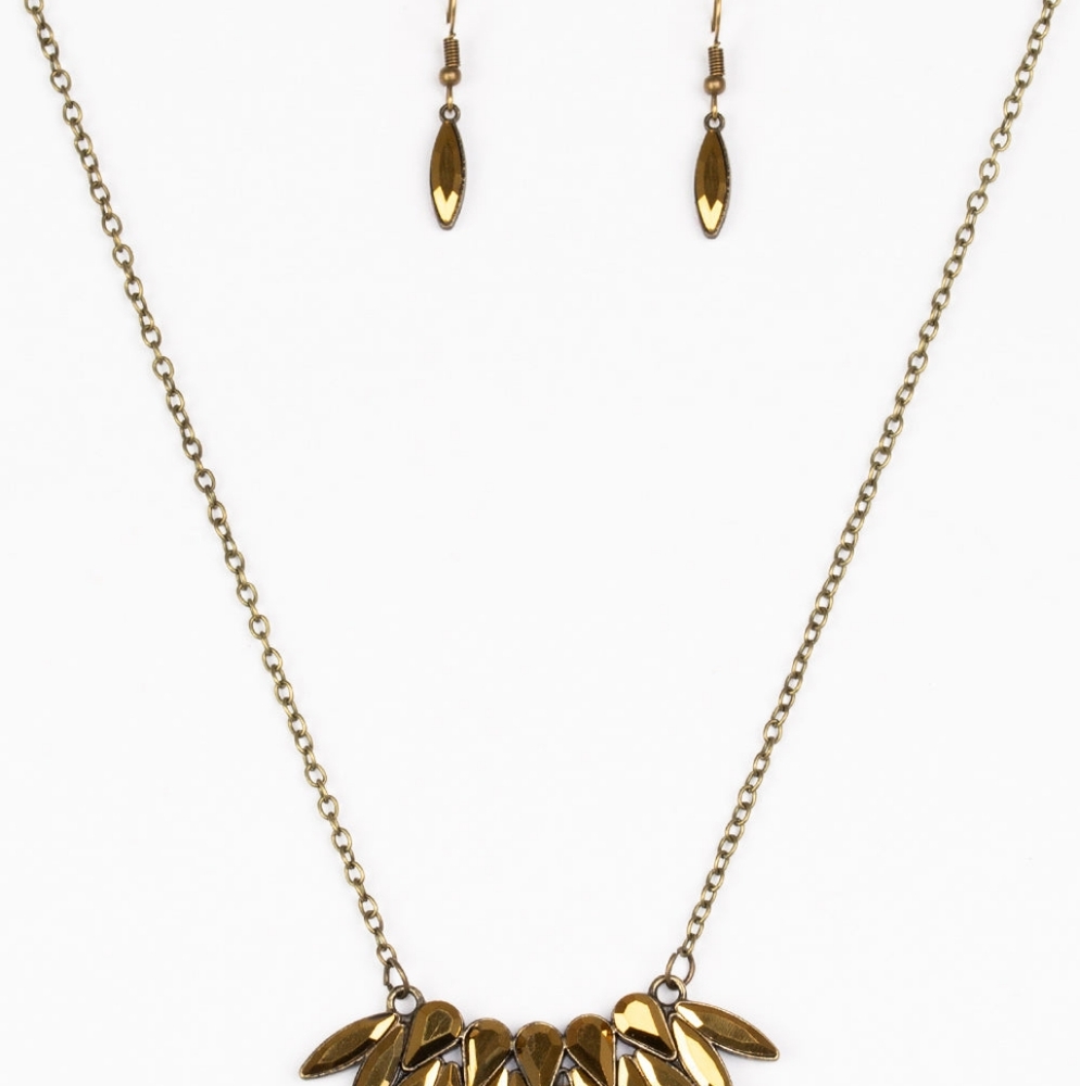 CROWNING MOMENT GOLD NECKLACE & EARRING SET
